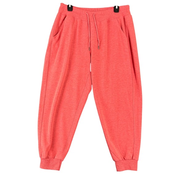 The Black Dog Pants - The Black Dog Jogger Sweatpants Women L Red Drawstring Fleece Casual Lounge Cozy